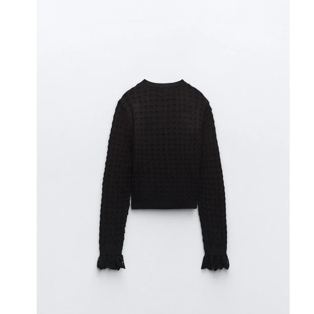 Zara knit with lace details black cardigan XS - Picture 5 of 5